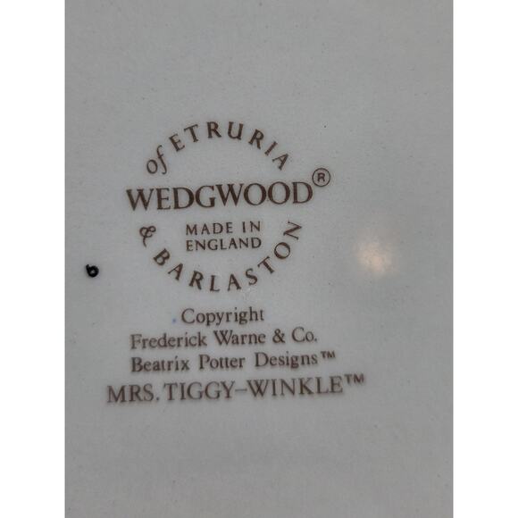 Wedgewood Beatrix Potter Design Mrs. Tiggy Winkle Cup and Saucer Set Excellent - Picture 6 of 9